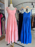 Summer Embroidered Patchwork Spaghetti Straps Flounce Long Dresses
